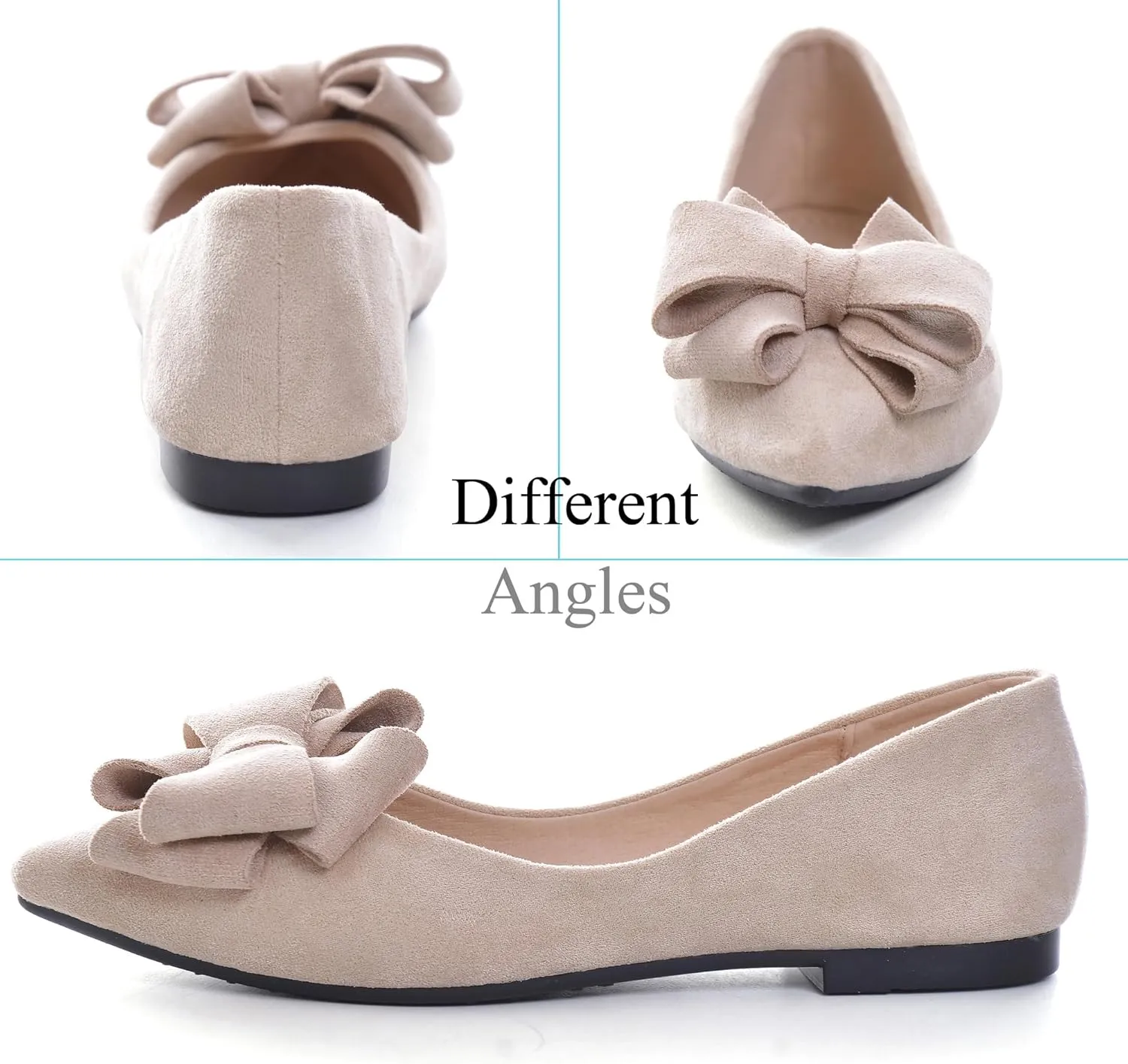 Dear Time Women's Flats Shoes Bowknot Dressy Ballets Loafers Wedding Business Casual Walking Shoes