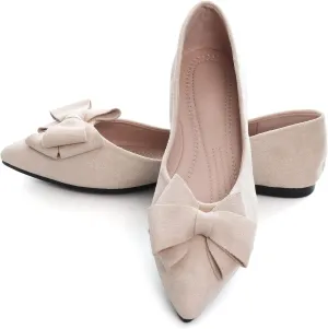 Dear Time Women's Flats Shoes Bowknot Dressy Ballets Loafers Wedding Business Casual Walking Shoes