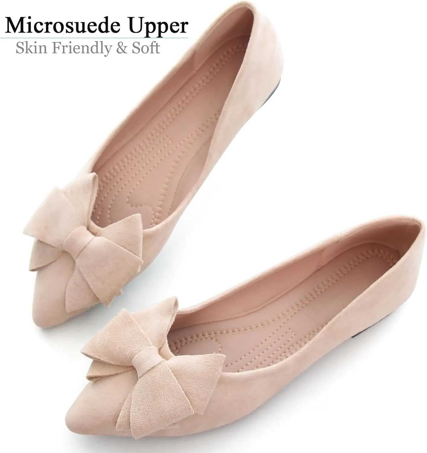 Dear Time Women's Flats Shoes Bowknot Dressy Ballets Loafers Wedding Business Casual Walking Shoes