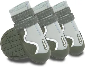 Dog Shoes, Waterproof Dog Boots & Paw Protectors with Anti-Slip Sole, 4pcs/Set Pet Dog Booties, Reflective Dog Shoes for Small Medium Large, Winter Snowy Summer Hot Pavement (Green, 7# (XL))