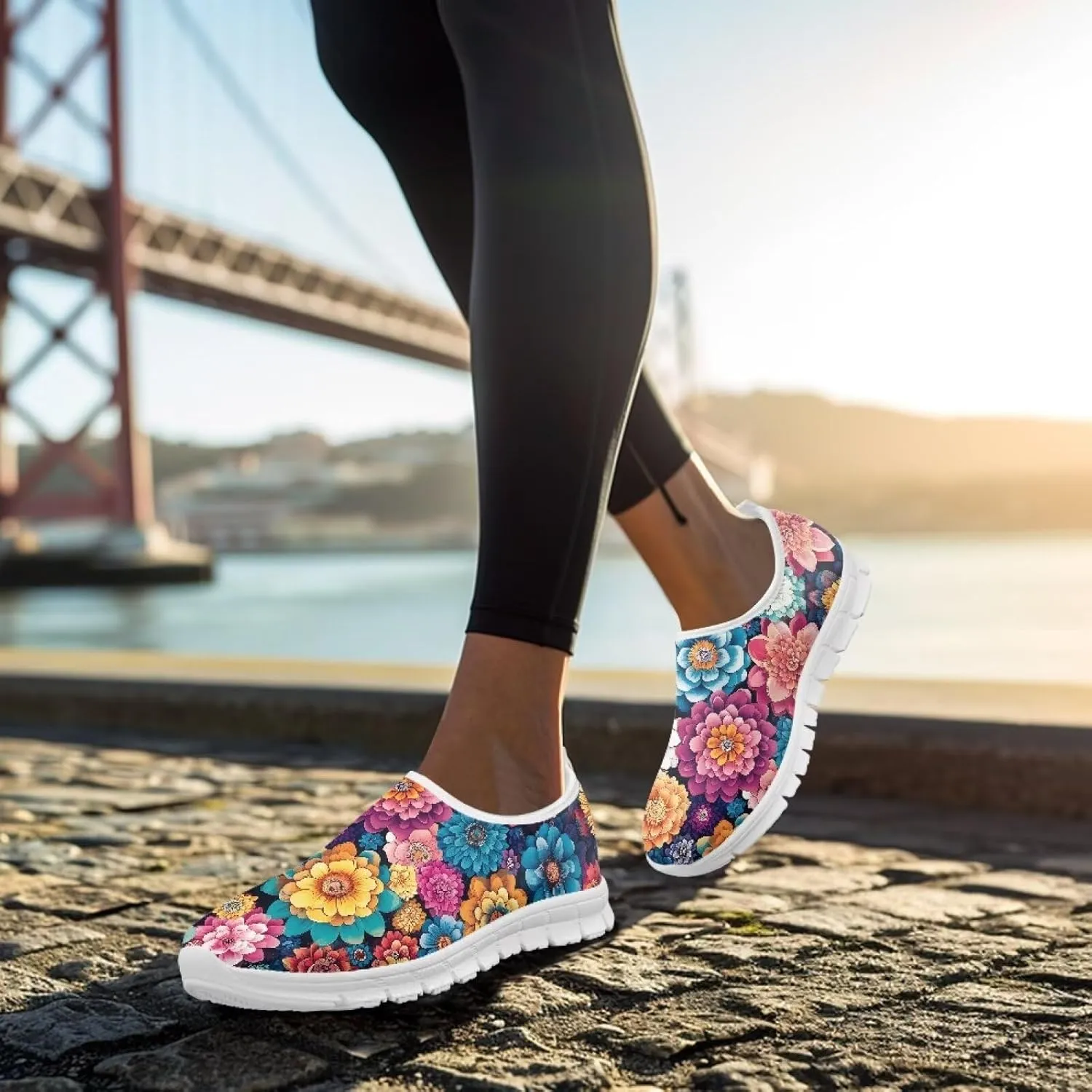 Doojoayie Art Printed Women Slip On Shoes for Ladies Tennis Shoes Daily Casual Footwear