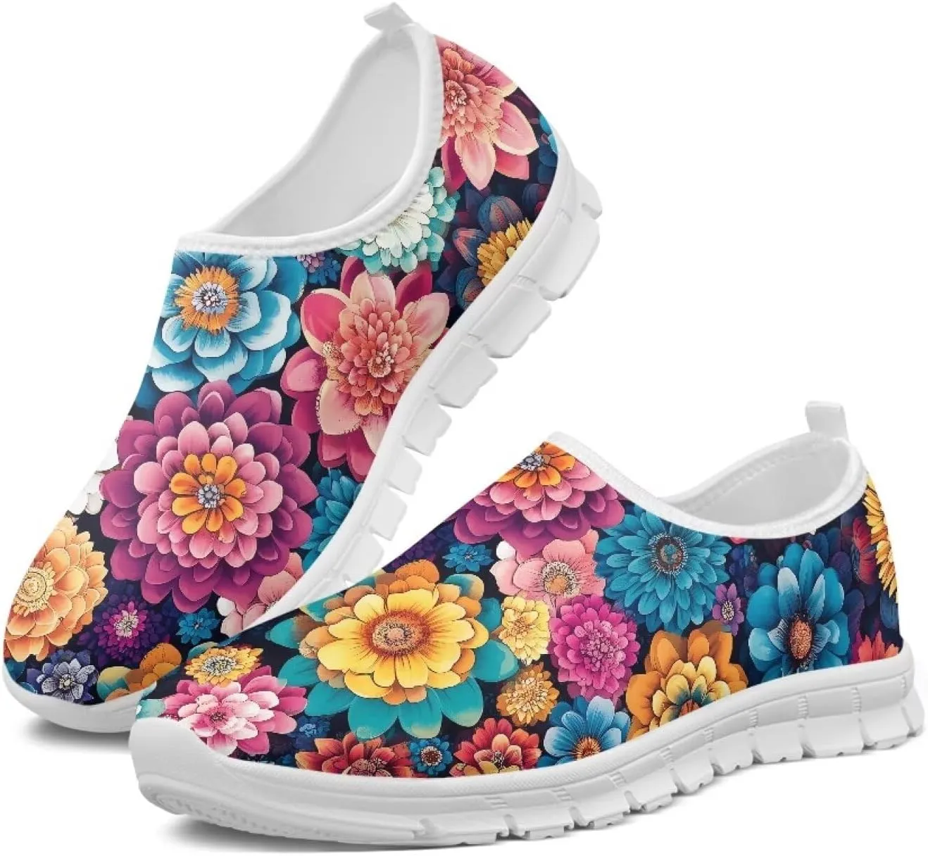Doojoayie Art Printed Women Slip On Shoes for Ladies Tennis Shoes Daily Casual Footwear