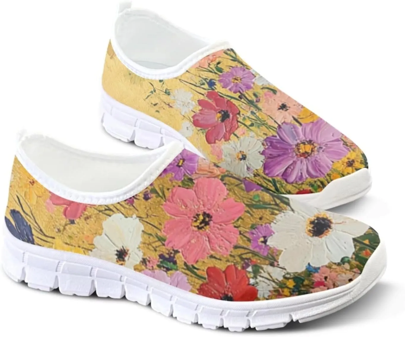 Doojoayie Art Printed Women Slip On Shoes for Ladies Tennis Shoes Daily Casual Footwear