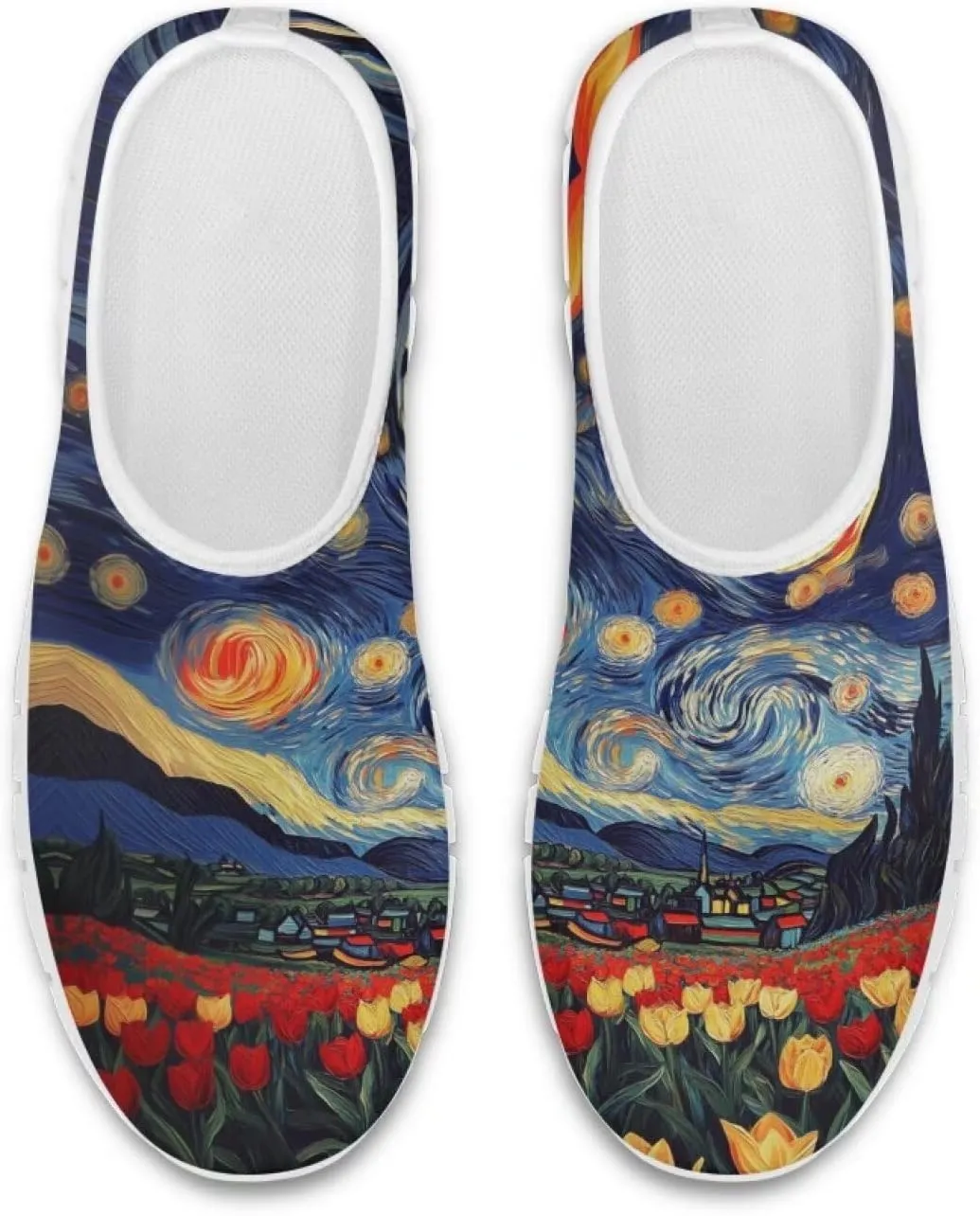 Doojoayie Art Printed Women Slip On Shoes for Ladies Tennis Shoes Daily Casual Footwear