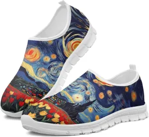 Doojoayie Art Printed Women Slip On Shoes for Ladies Tennis Shoes Daily Casual Footwear
