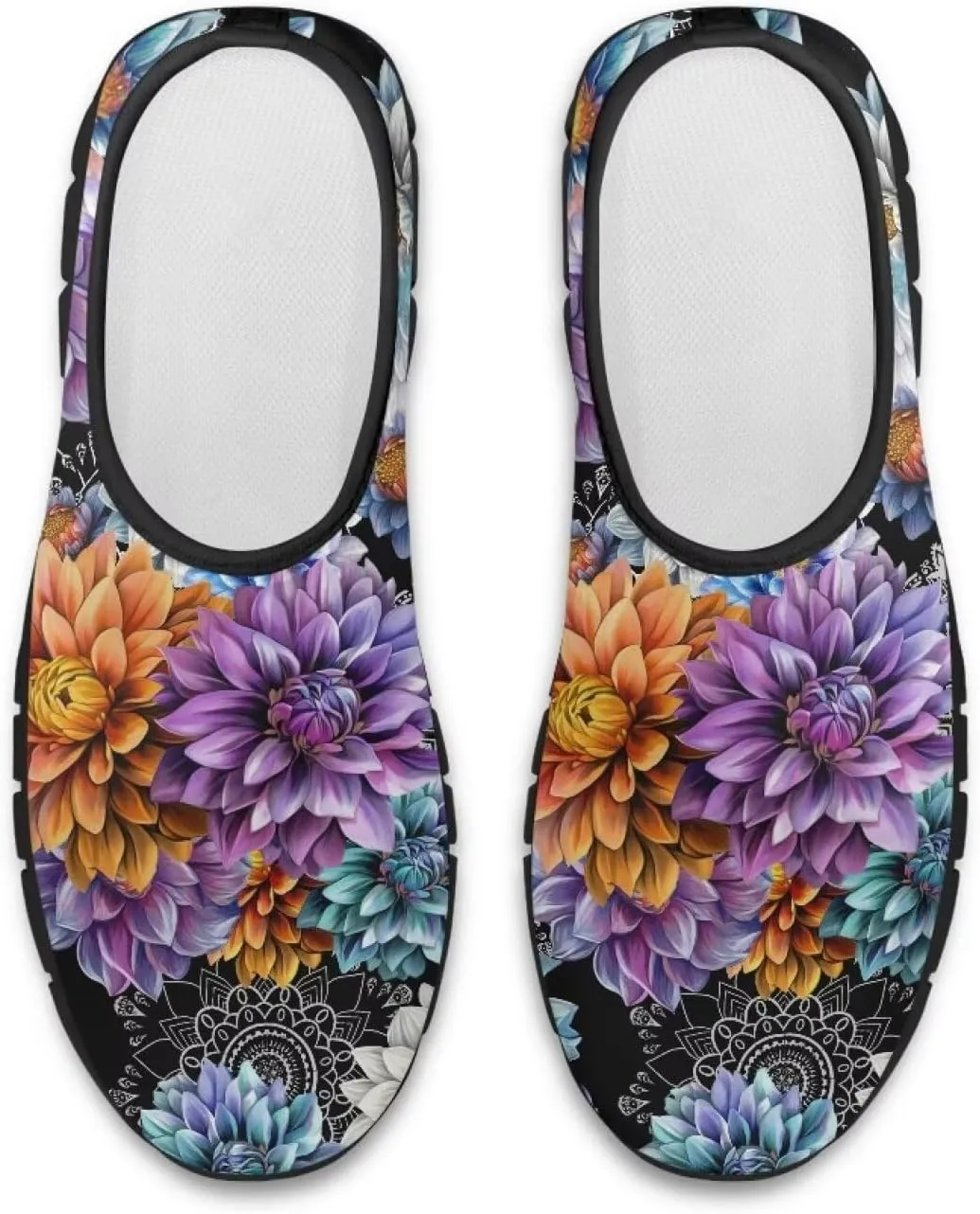 Doojoayie Floral Theme Shoes for Women Slip On Shoes Summer Casual Shoes for Travel
