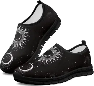 Doojoayie Gothic Womens Casual Shoes Slip in Walking Shoes for Adults as Loafers