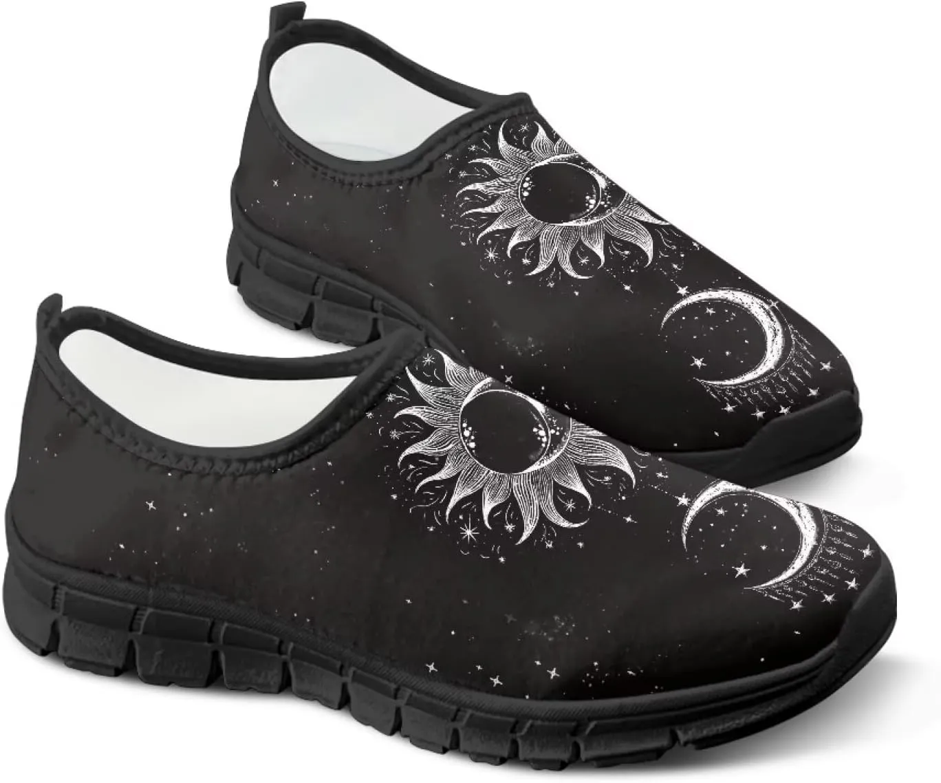 Doojoayie Gothic Womens Casual Shoes Slip in Walking Shoes for Adults as Loafers