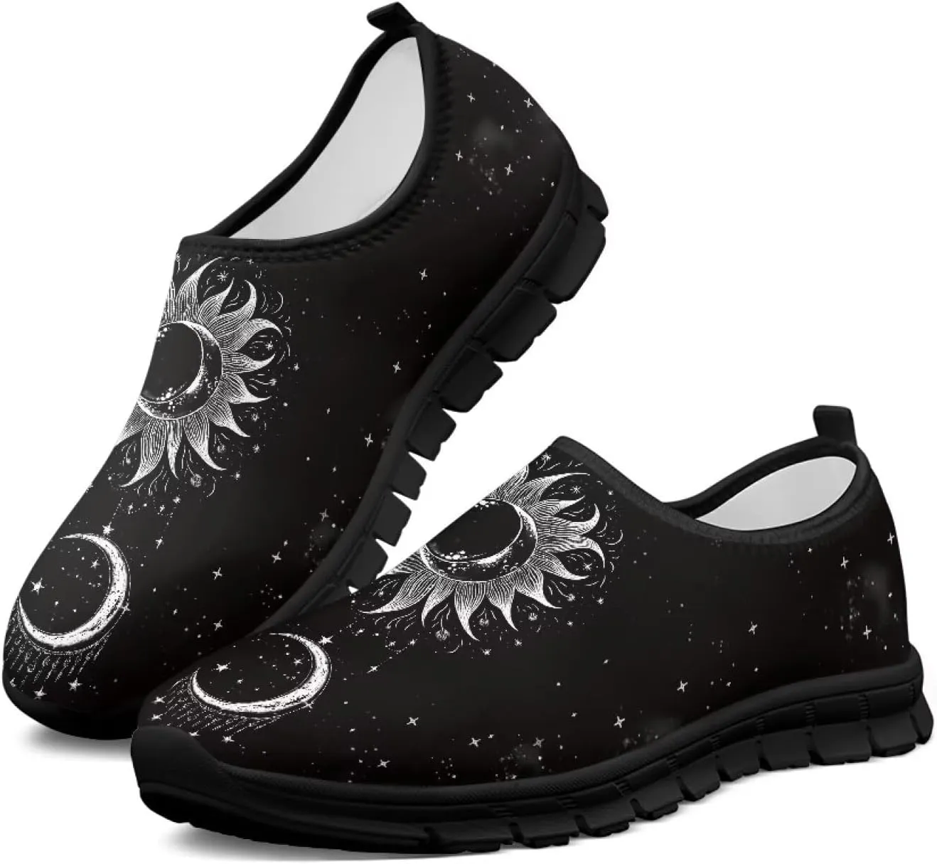 Doojoayie Gothic Womens Casual Shoes Slip in Walking Shoes for Adults as Loafers