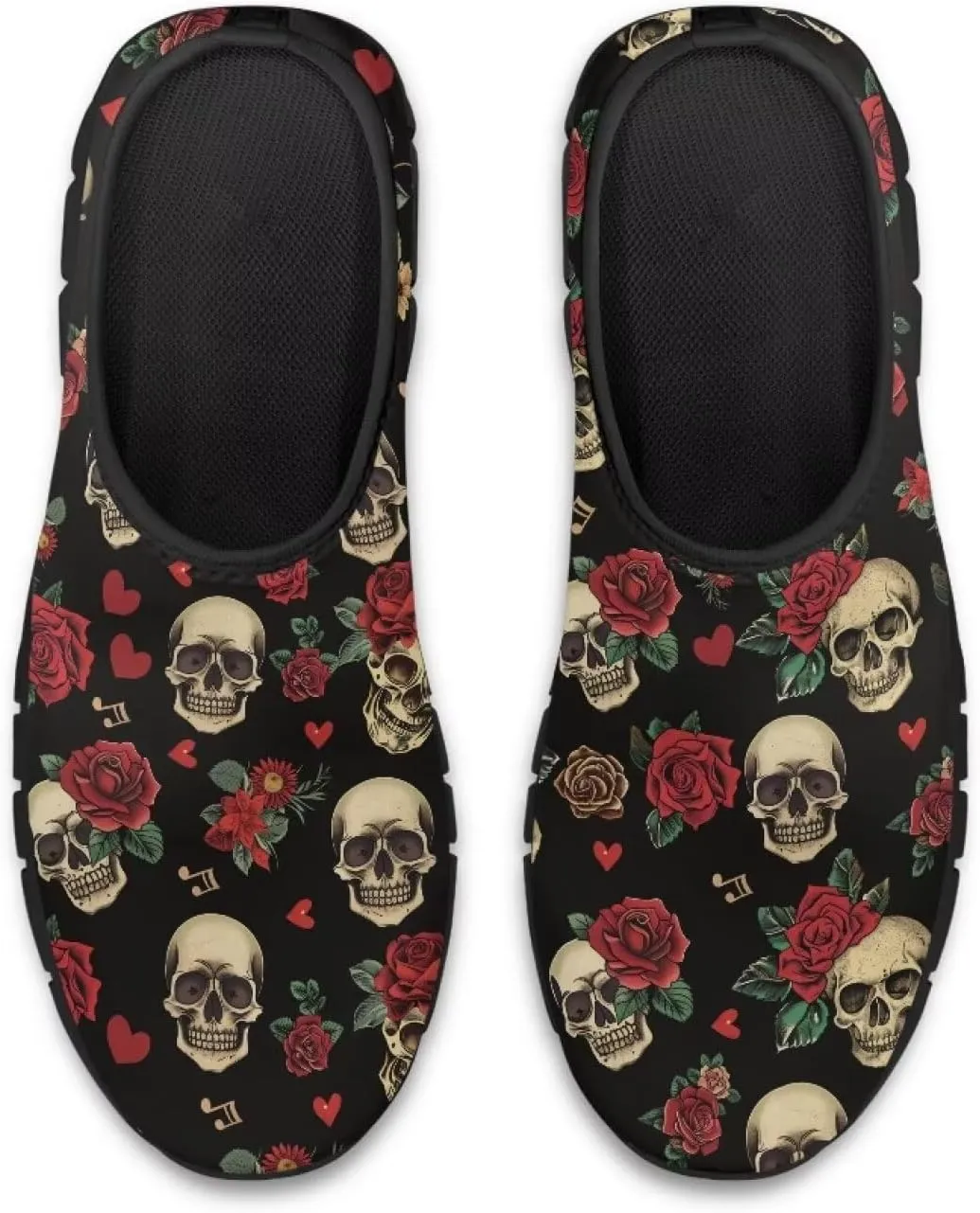 Doojoayie Gothic Womens Casual Shoes Slip in Walking Shoes for Adults as Loafers