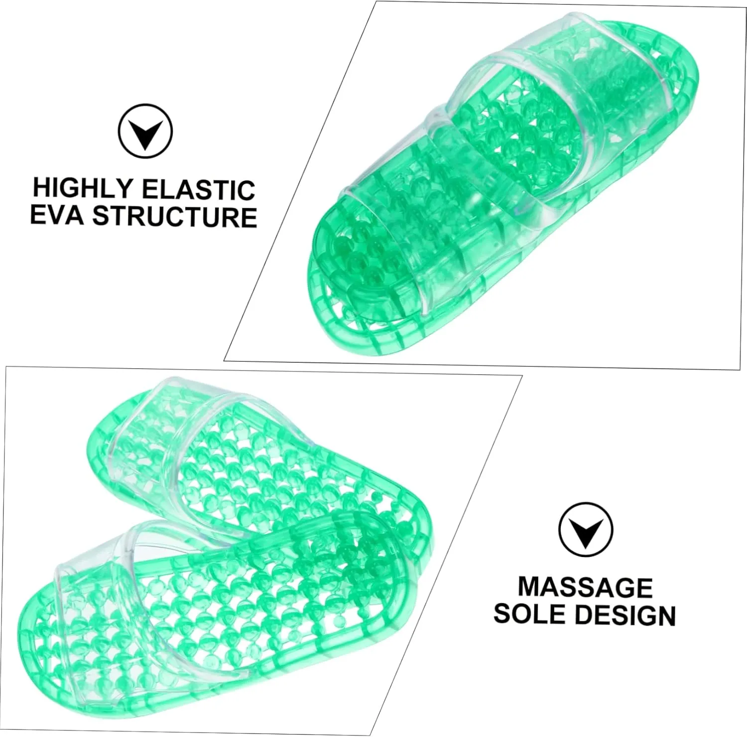 Draining Slippers 2 Pack Bath Slippers Men's Women's Massaging Breathable Easy to Cle