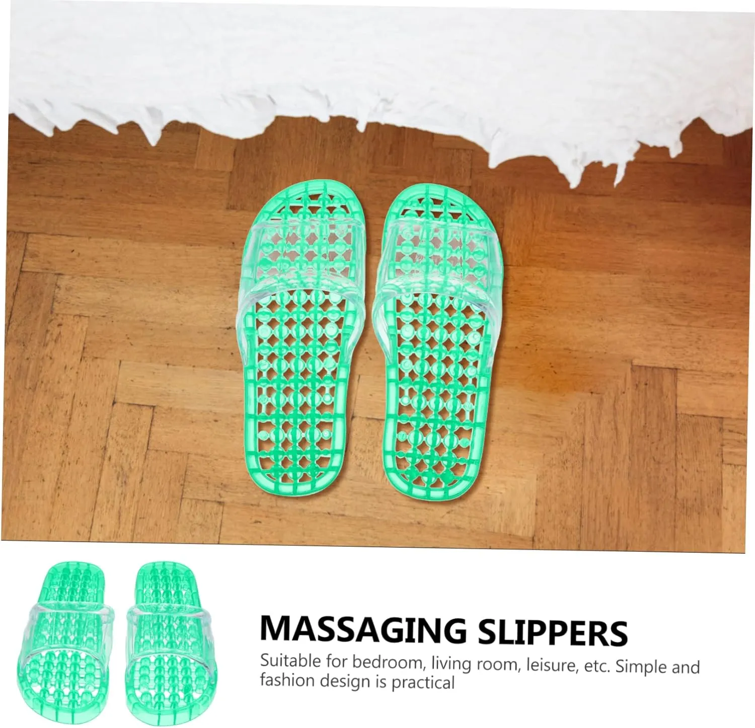 Draining Slippers 2 Pack Bath Slippers Men's Women's Massaging Breathable Easy to Cle
