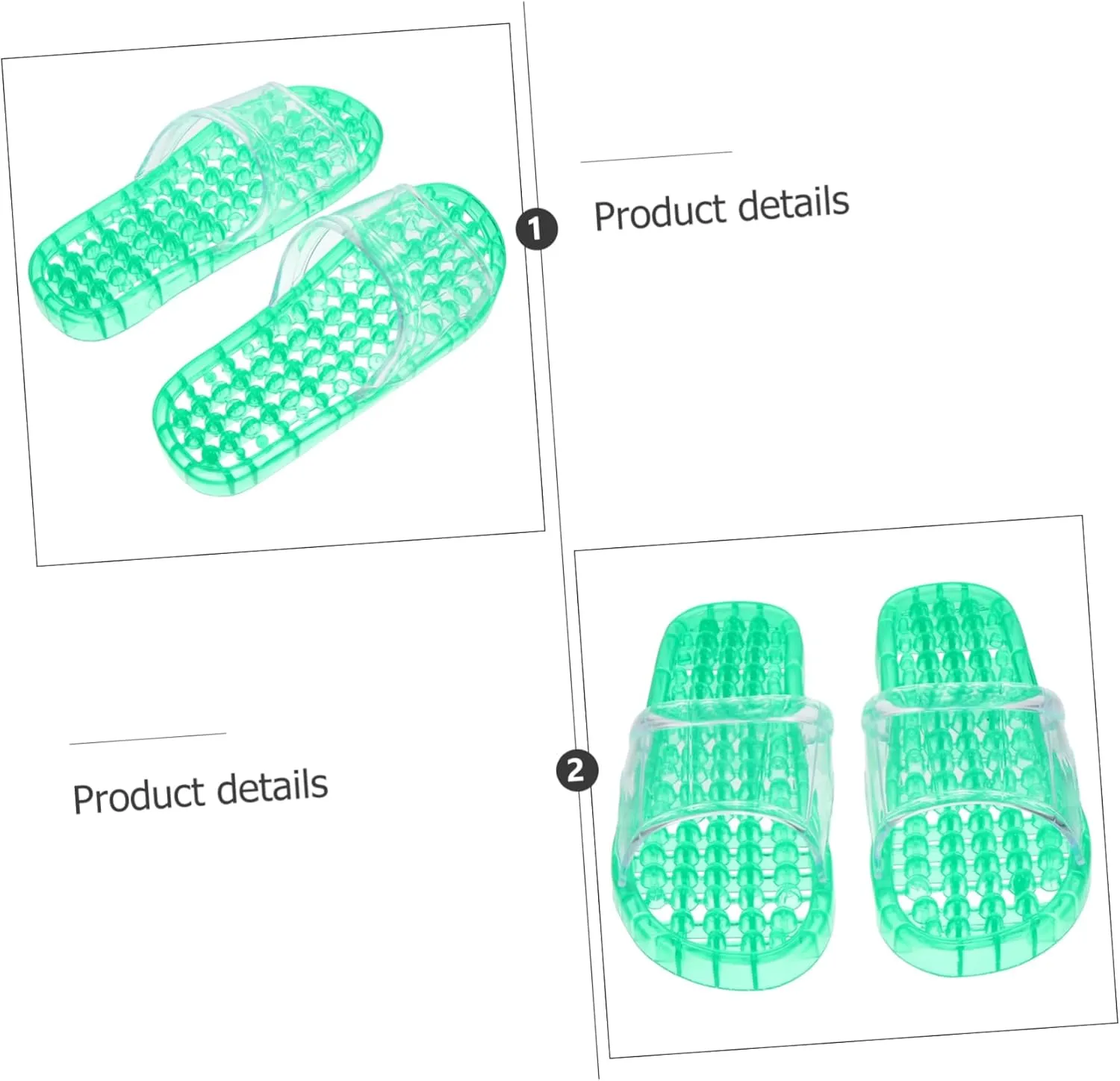 Draining Slippers 2 Pack Bath Slippers Men's Women's Massaging Breathable Easy to Cle