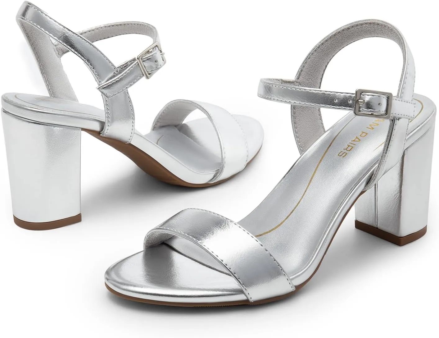 DREAM PAIRS Women's Chunky Heels Block Round Open Toe Ankle Strap Heel Fashion Wedding Party Comfort Dress Sandals Shoes