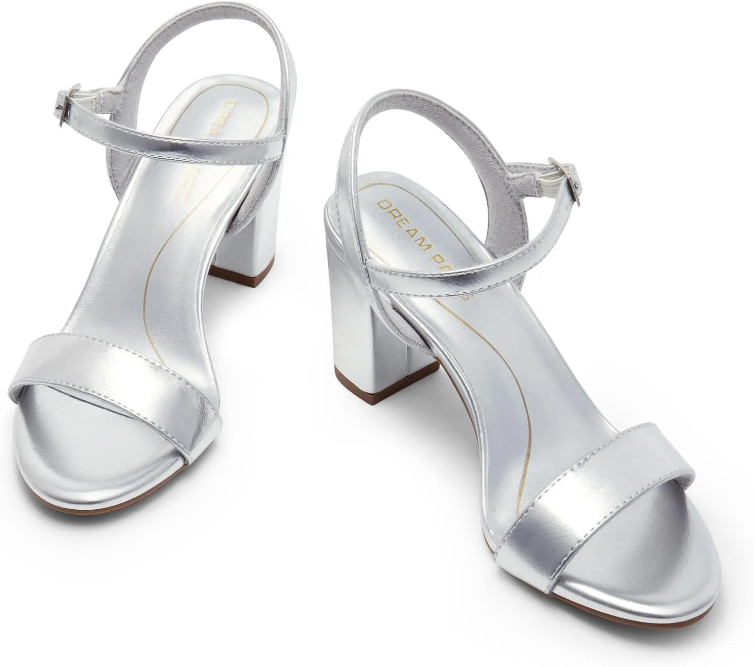 DREAM PAIRS Women's Chunky Heels Block Round Open Toe Ankle Strap Heel Fashion Wedding Party Comfort Dress Sandals Shoes