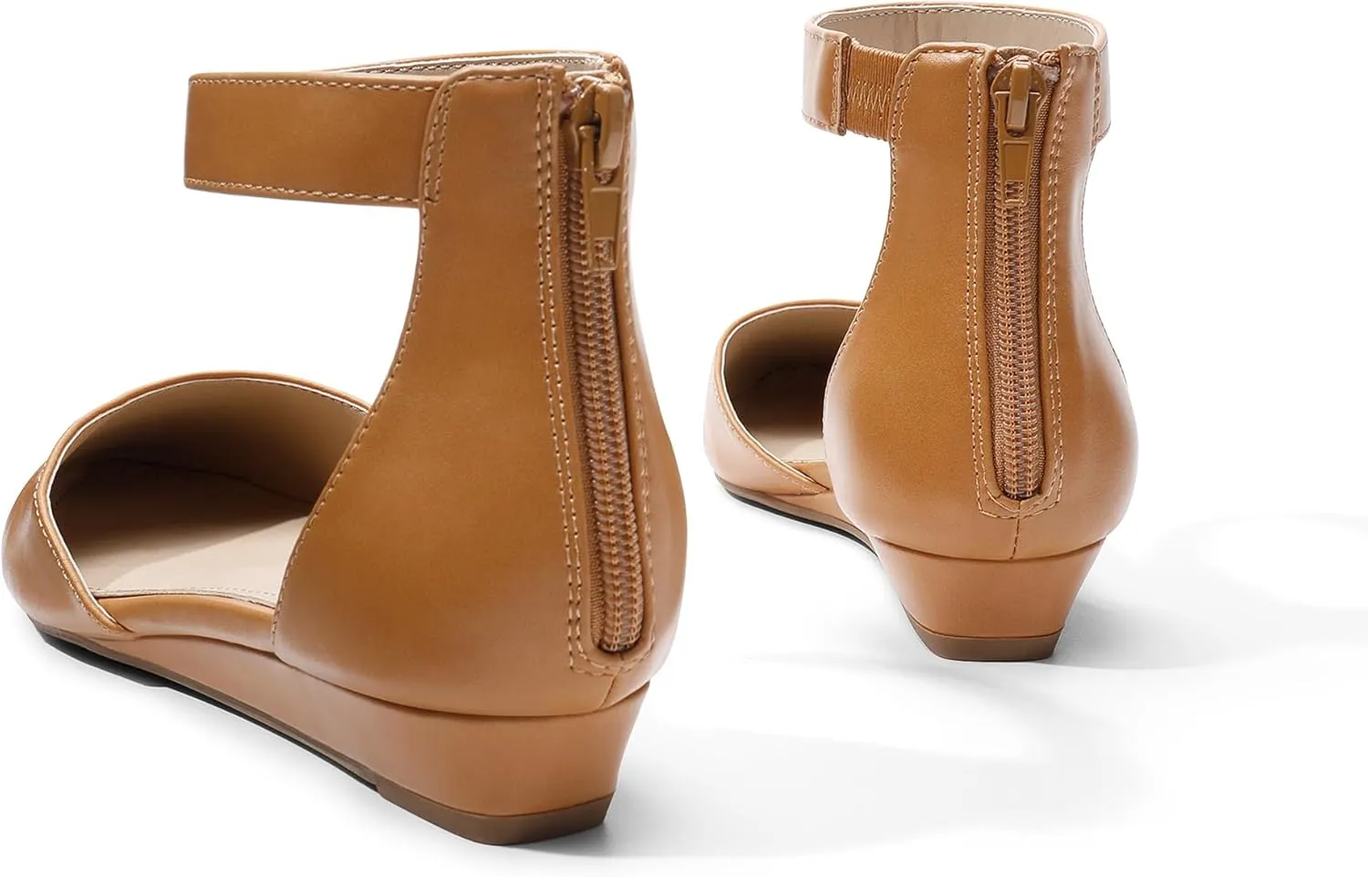 DREAM PAIRS Women's Low Wedge Ankle Strap Dress Flats Shoes
