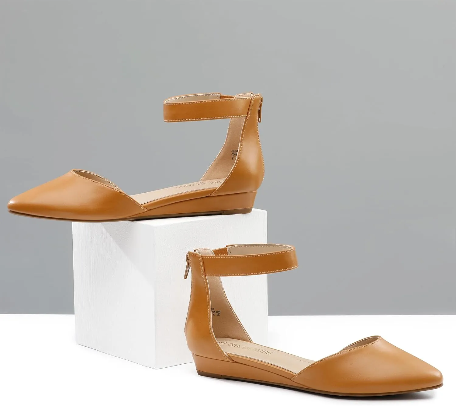 DREAM PAIRS Women's Low Wedge Ankle Strap Dress Flats Shoes