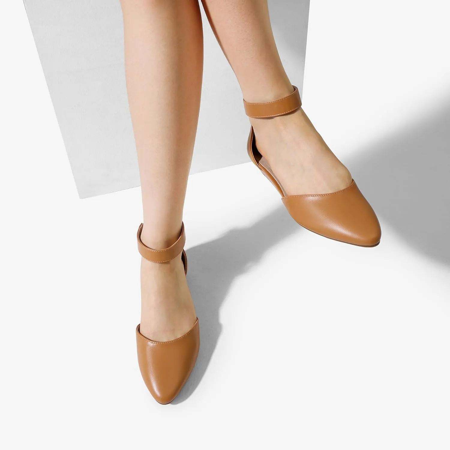 DREAM PAIRS Women's Low Wedge Ankle Strap Dress Flats Shoes