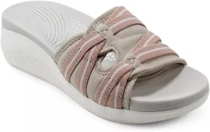 Easy Spirit Womens Wisher 2 Cushioned Footbed Peep-Toe Slide Sandals