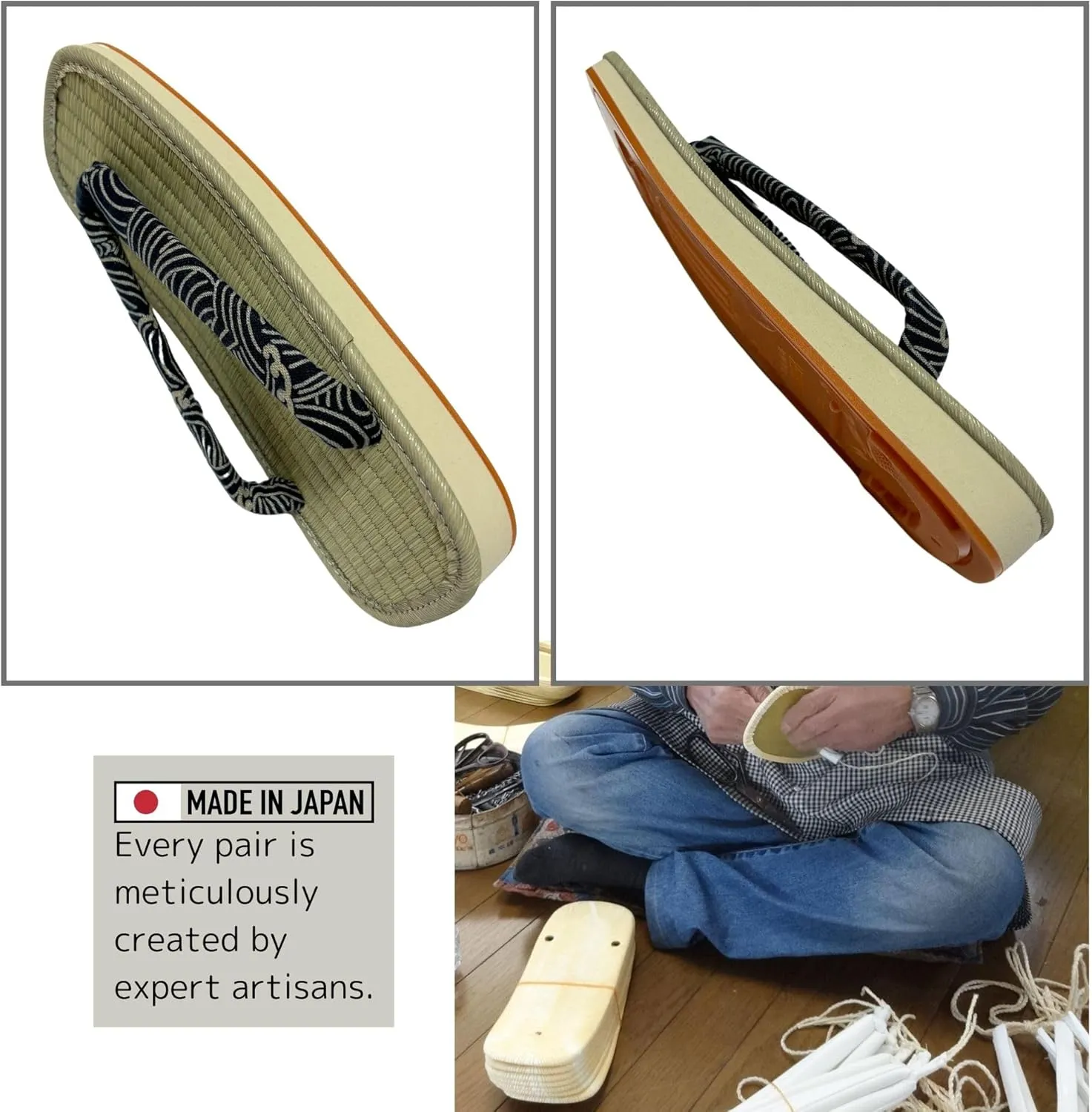 Edoten] Japan Setta Zori Men's rush grass(sole Amezoko)