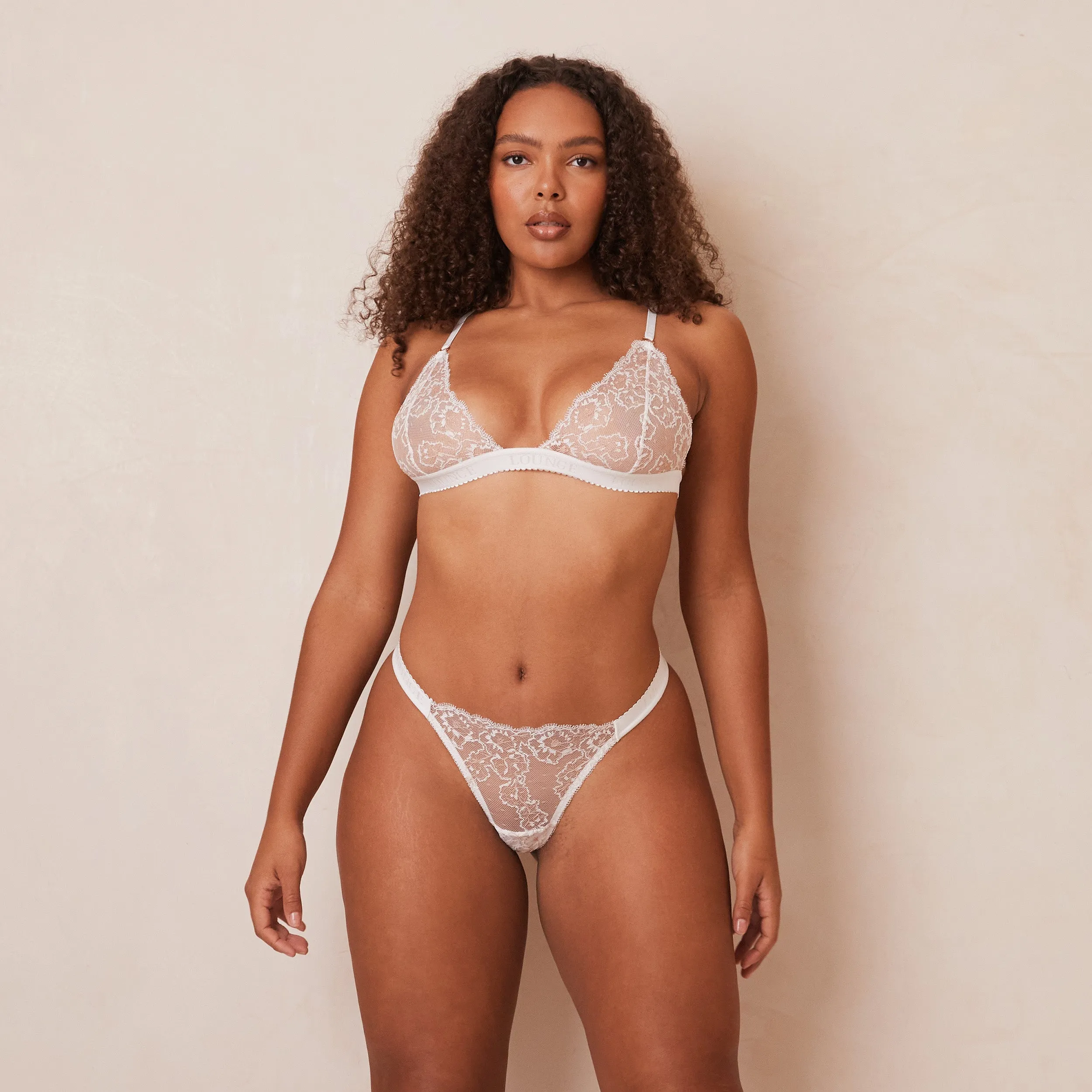 Embroidered Triangle Soutien-Gorge - Blanc