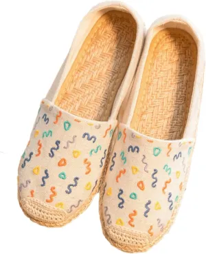 Espadrilles for Women Flat Sandals 2024 Spring Summer Casual Comfortable Canvas Slip on Shoes