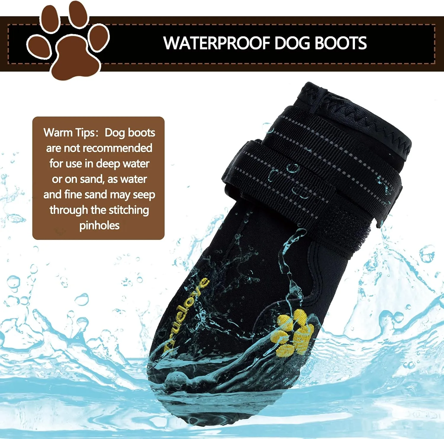 Expawlorer Dog Shoes for Small Dogs, Dog Shoes for Hot Pavement, Hiking Walking, Anti-Slip Rugged Sole,Waterproof Dog Booties for Outdoor Rain Days, All Weather Dog Boots & Paw Protectors (Black)