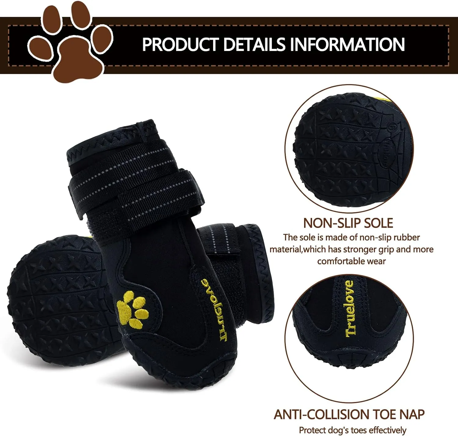 Expawlorer Dog Shoes for Small Dogs, Dog Shoes for Hot Pavement, Hiking Walking, Anti-Slip Rugged Sole,Waterproof Dog Booties for Outdoor Rain Days, All Weather Dog Boots & Paw Protectors (Black)