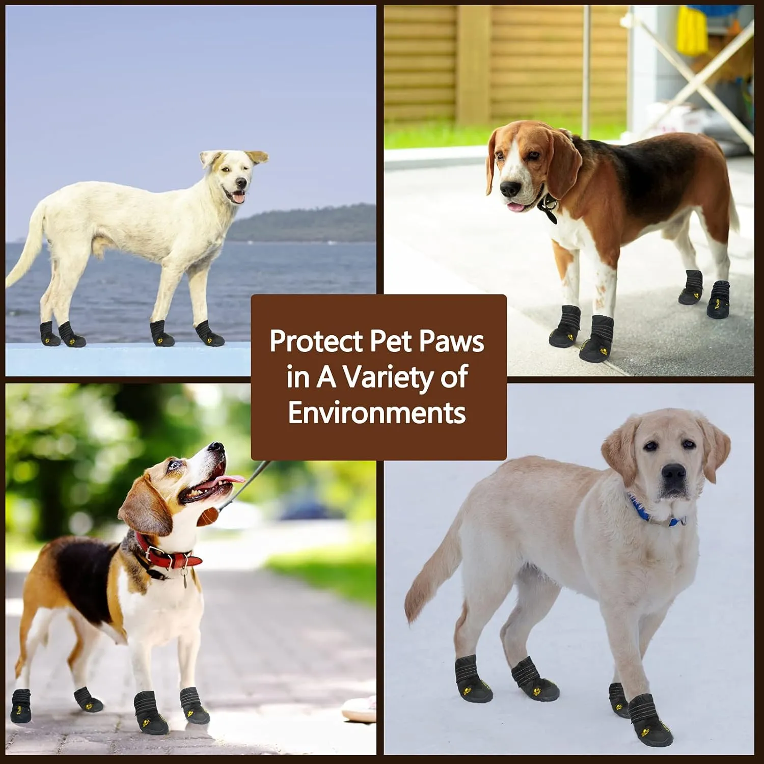 Expawlorer Dog Shoes for Small Dogs, Dog Shoes for Hot Pavement, Hiking Walking, Anti-Slip Rugged Sole,Waterproof Dog Booties for Outdoor Rain Days, All Weather Dog Boots & Paw Protectors (Black)