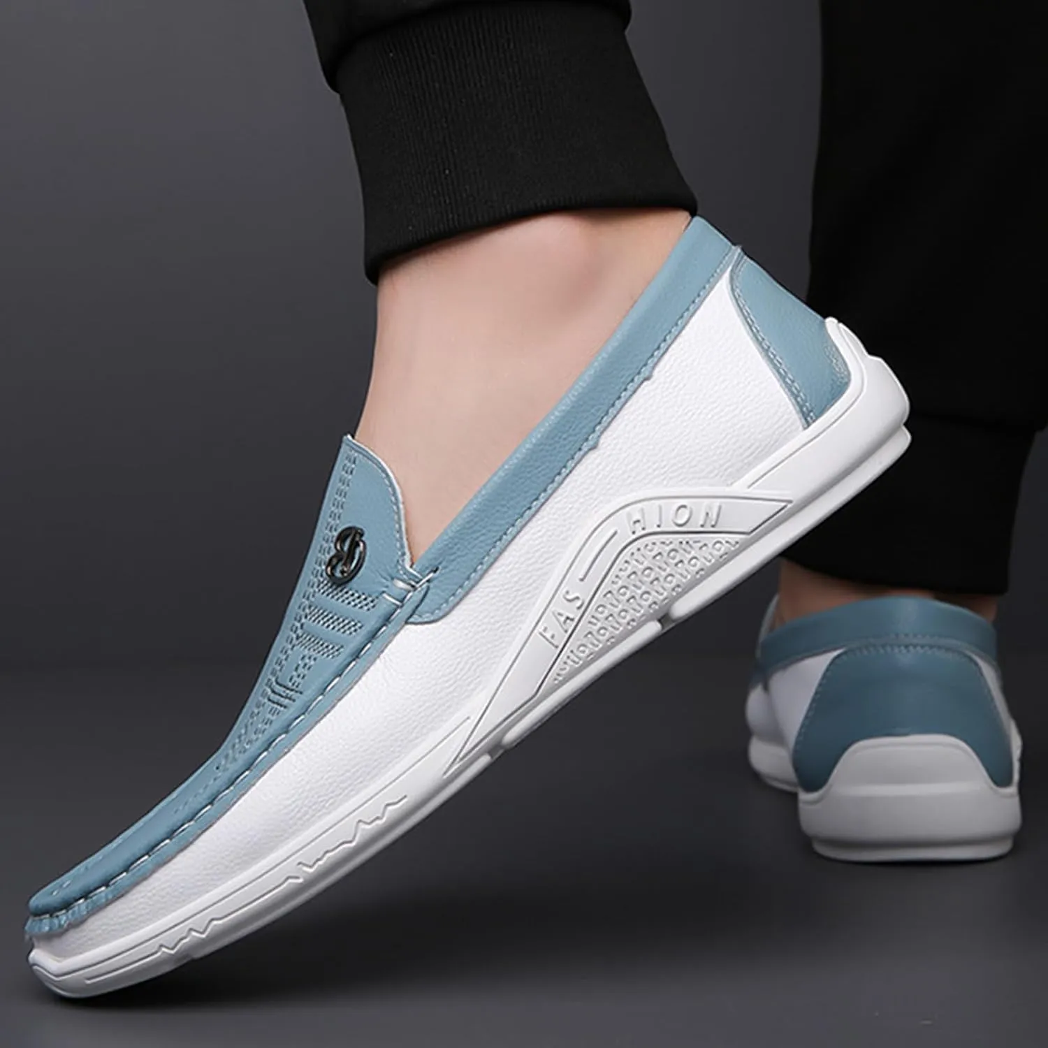 Fashion Men's Trendy Colorblocking Non-Slip Loafers, Comfortable Non-Slip Rubber Sole Casual Durable Walking Shoes,Business Style Shoes