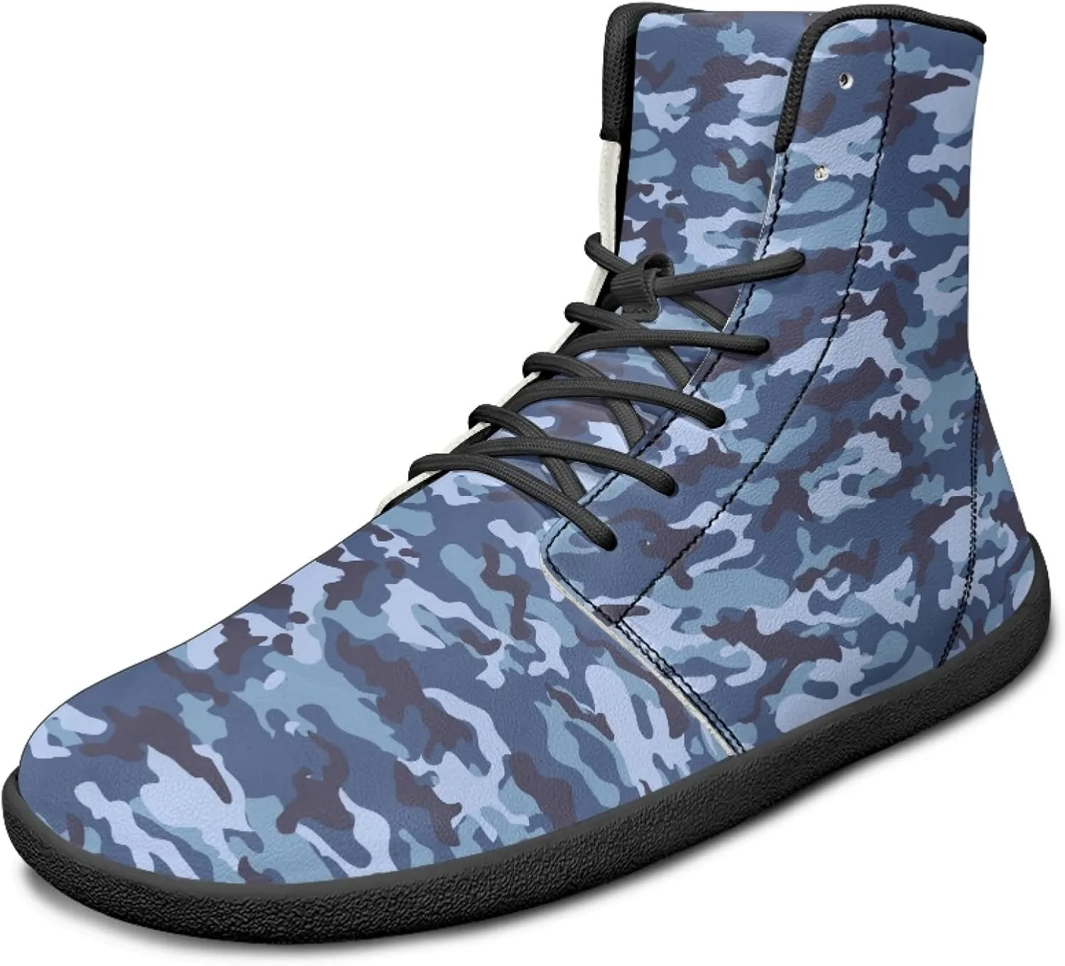 Fashion Print Womens Mens High Top Barefoot Sneakers Flat Shoes