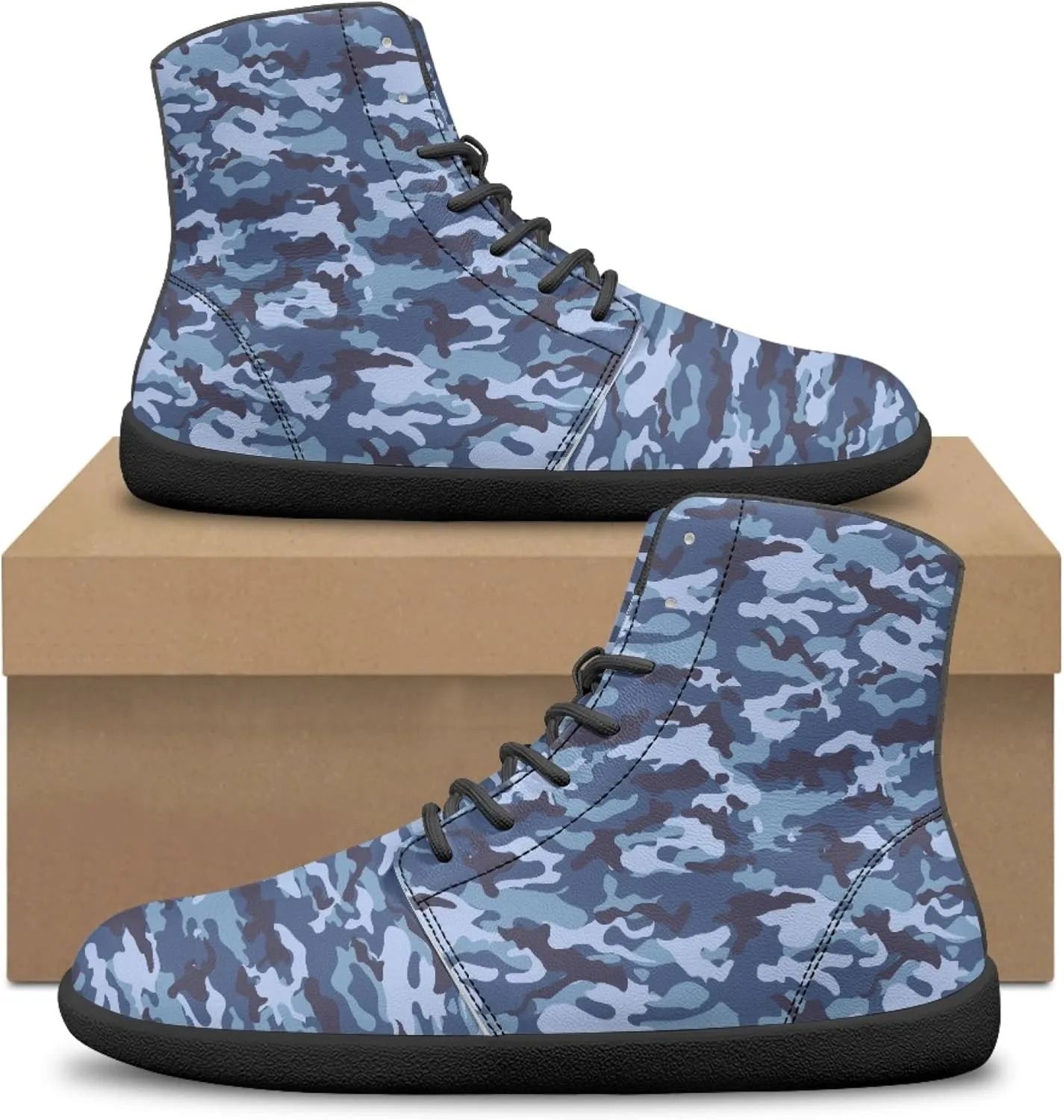Fashion Print Womens Mens High Top Barefoot Sneakers Flat Shoes