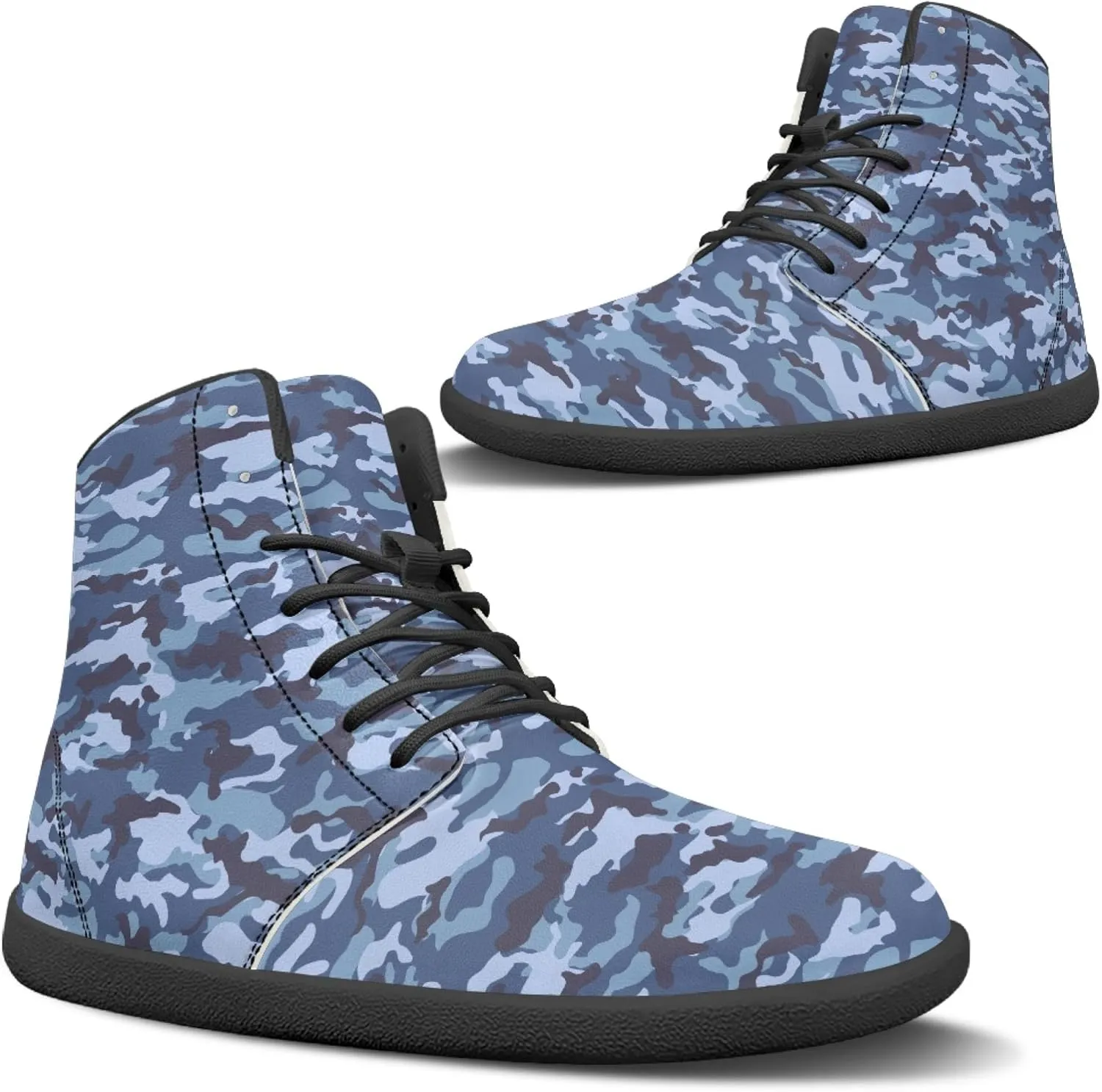 Fashion Print Womens Mens High Top Barefoot Sneakers Flat Shoes