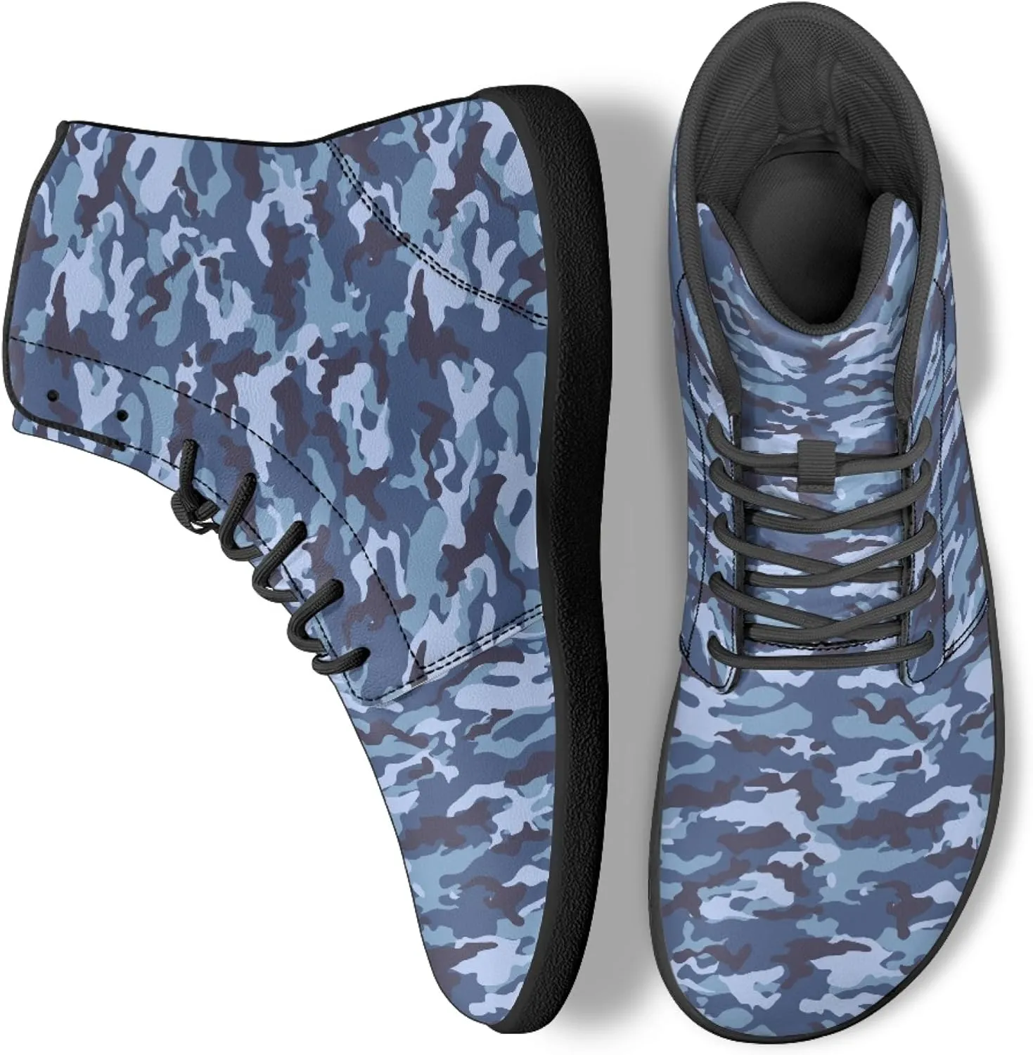 Fashion Print Womens Mens High Top Barefoot Sneakers Flat Shoes