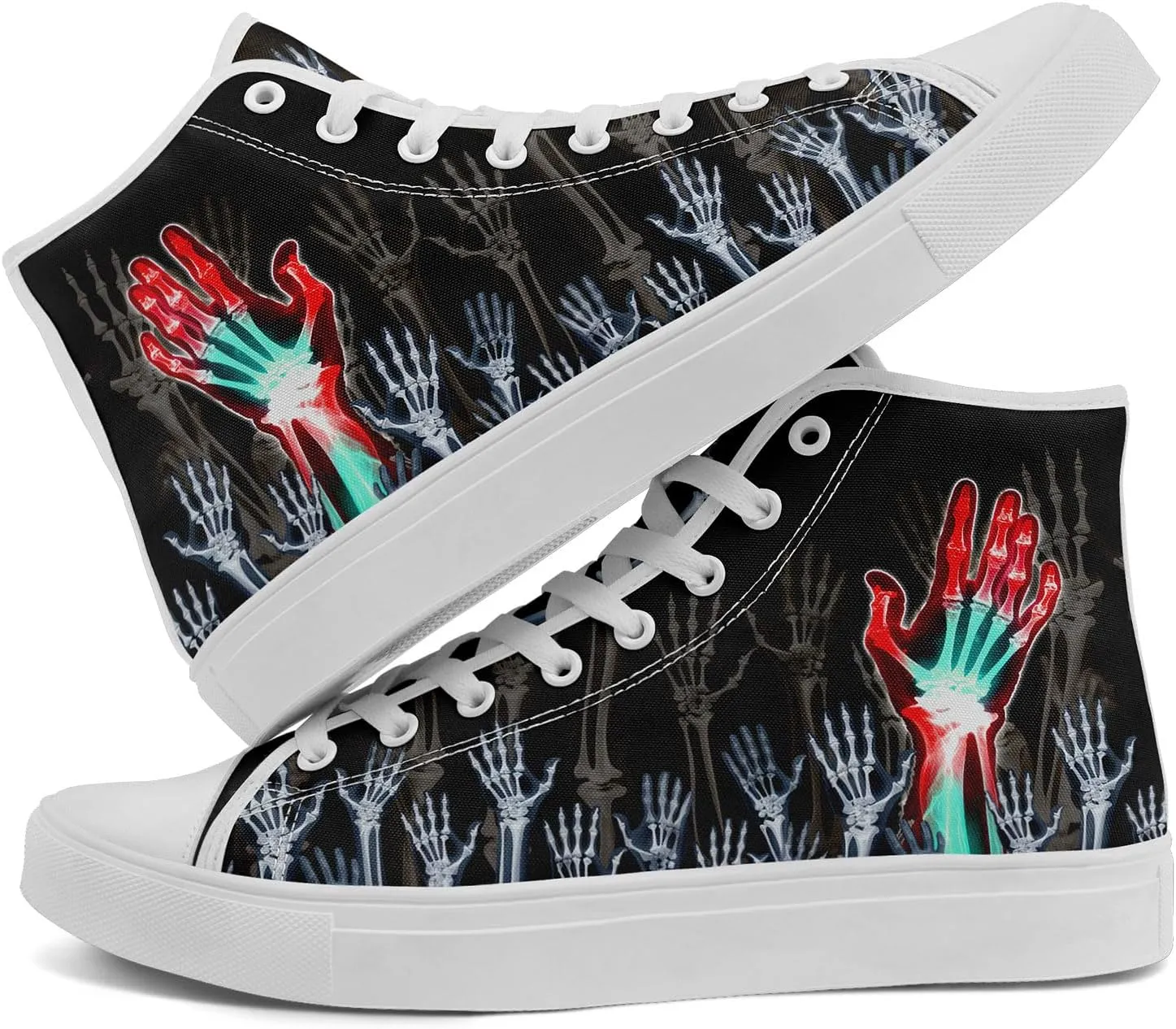 Fashion Skull High-Top Canvas Shoes for Men Women -Unique Vibrant High Top Sneakers Comfortable Casual Shoes