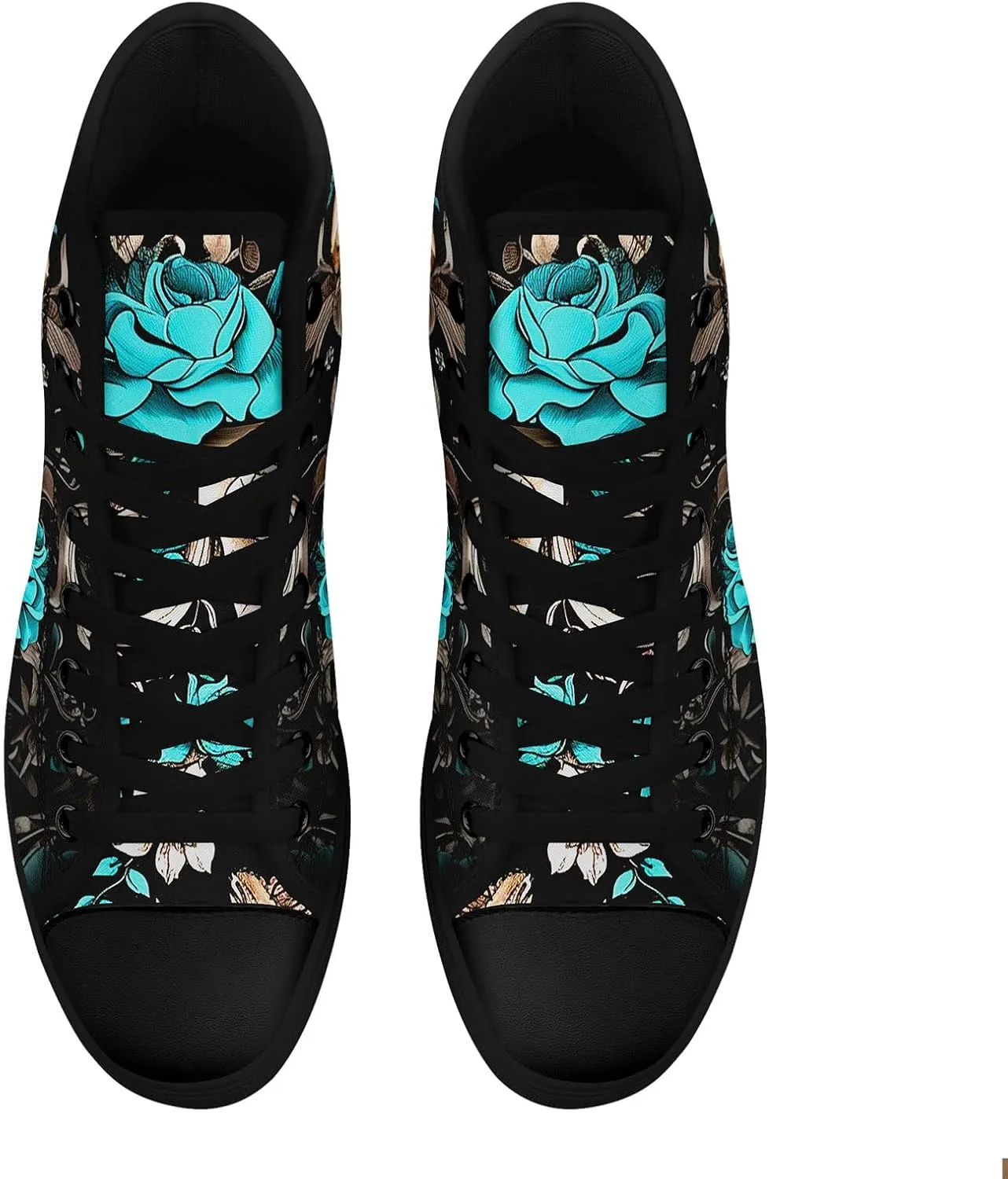 Fashion Skull High-Top Canvas Shoes for Men Women -Unique Vibrant High Top Sneakers Comfortable Casual Shoes