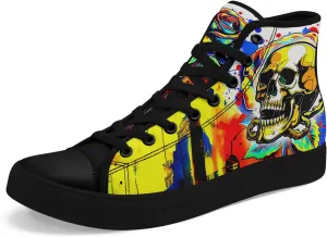 Fashion Skull High-Top Canvas Shoes for Men Women -Unique Vibrant High Top Sneakers Comfortable Casual Shoes