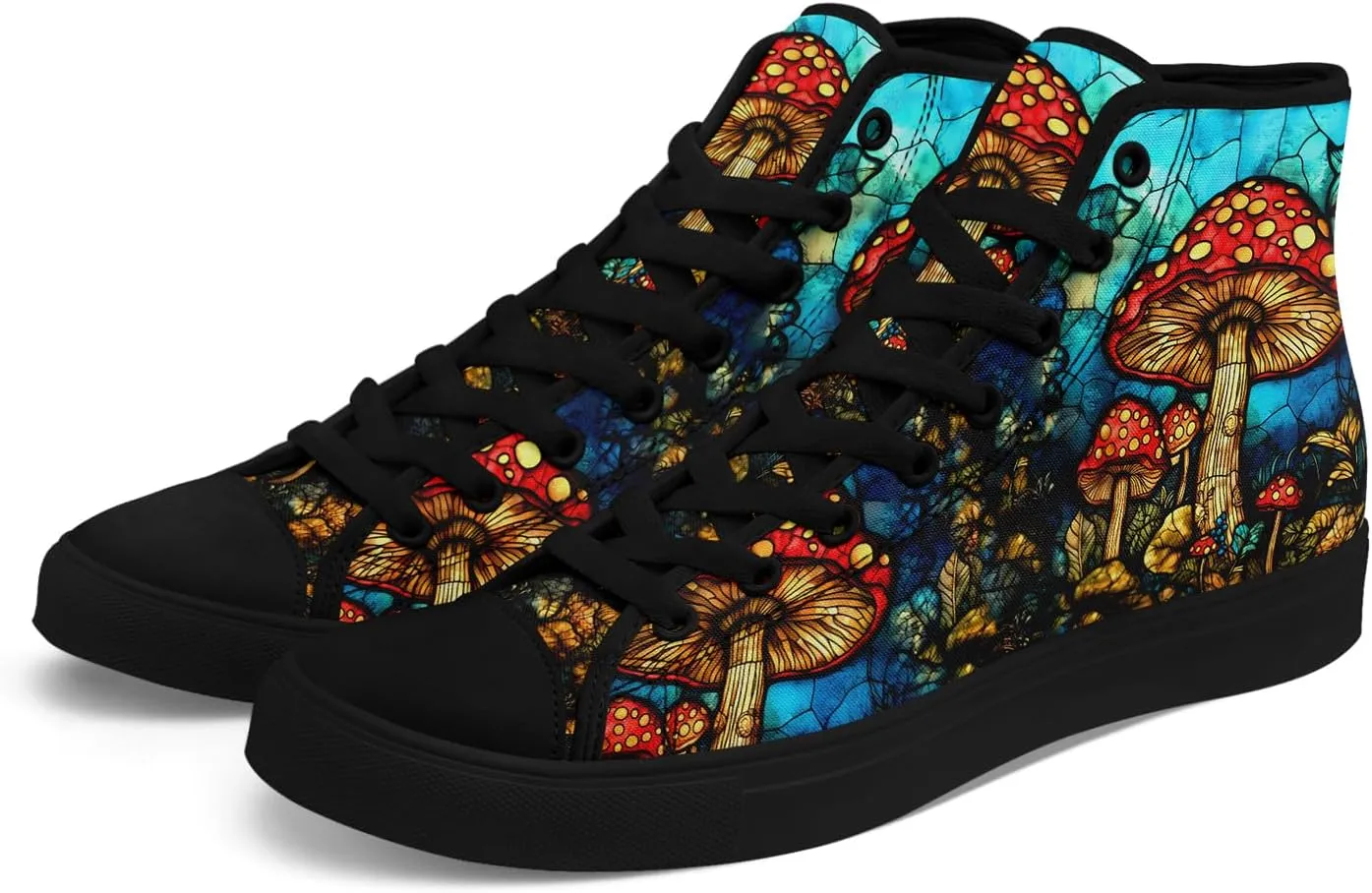 Fashion Skull High-Top Canvas Shoes for Men Women -Unique Vibrant High Top Sneakers Comfortable Casual Shoes