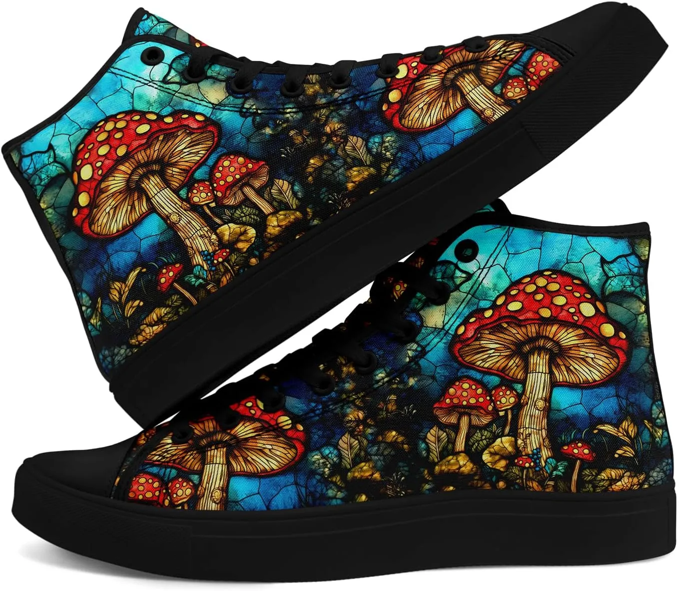 Fashion Skull High-Top Canvas Shoes for Men Women -Unique Vibrant High Top Sneakers Comfortable Casual Shoes
