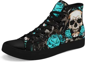 Fashion Skull High-Top Canvas Shoes for Men Women -Unique Vibrant High Top Sneakers Comfortable Casual Shoes