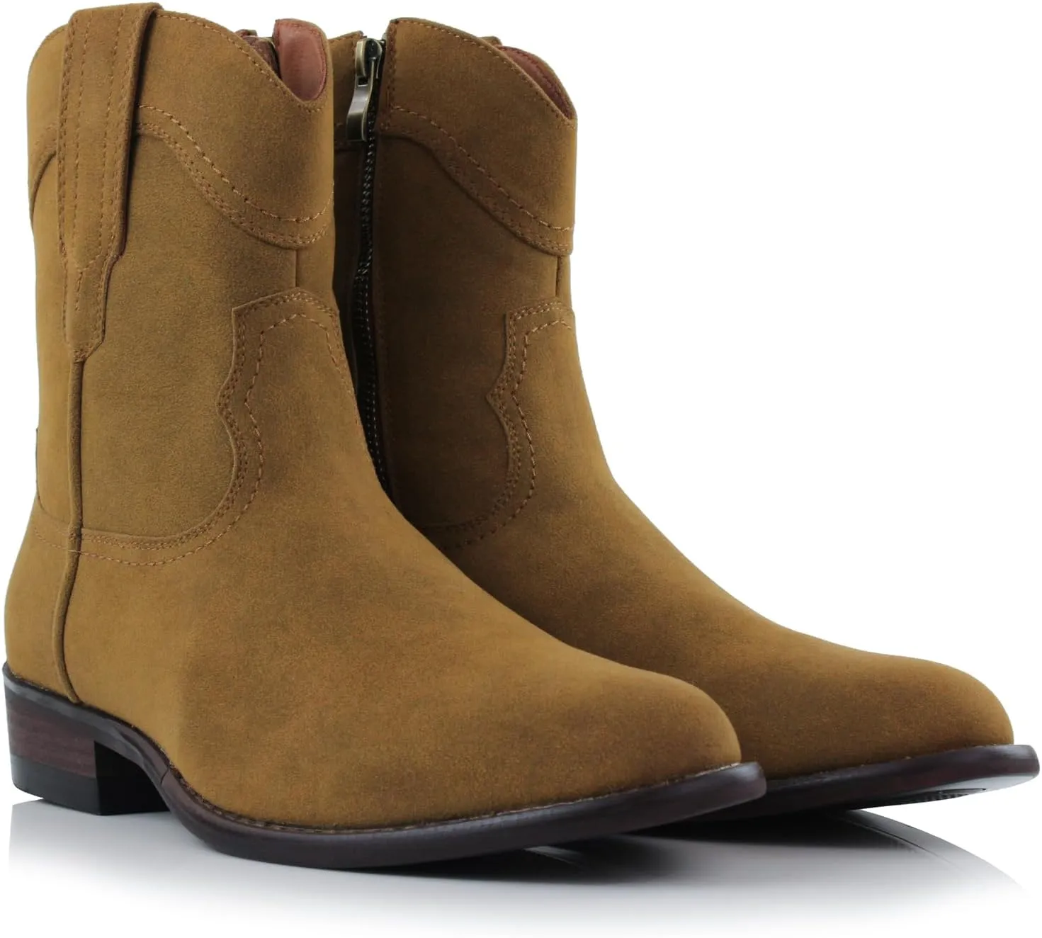 Ferro Aldo Alejandro MFA606326 Mens Memory Foam Casual High Western Buckle Strap Ankle Dress Boots