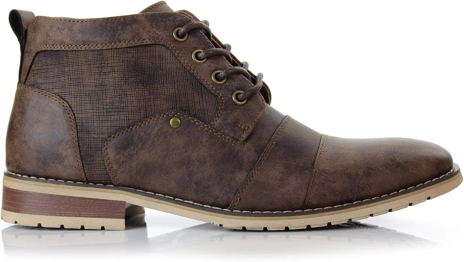 Ferro Aldo Blaine MFA806035 Mens Casual Brogue Mid-Top Lace-Up and Zipper Boots…