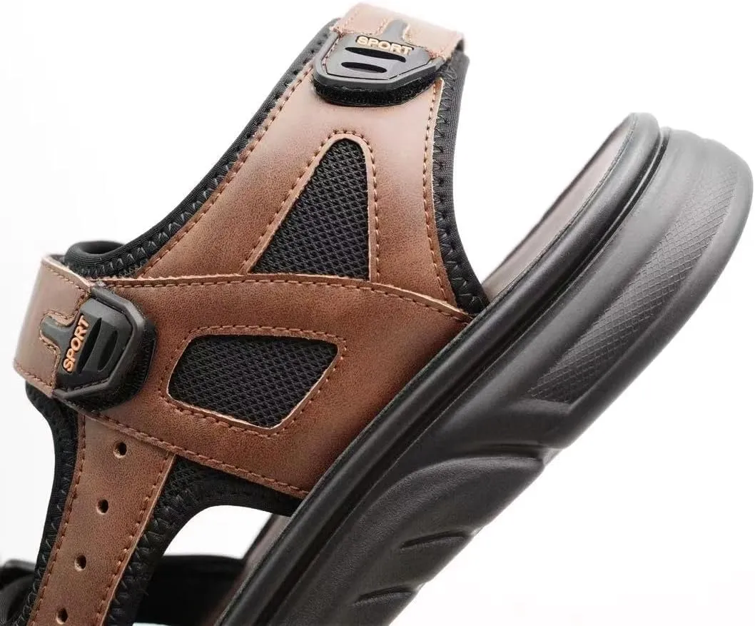 Finishing & Sewing Men's Sport Sandals with Adjustable Straps, Comfort Outdoor Athletic Walking Summer Sandals