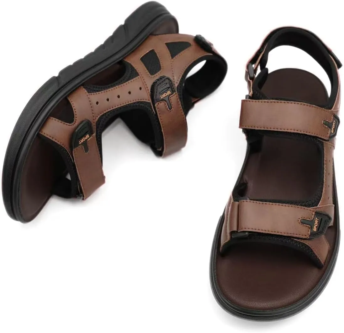 Finishing & Sewing Men's Sport Sandals with Adjustable Straps, Comfort Outdoor Athletic Walking Summer Sandals