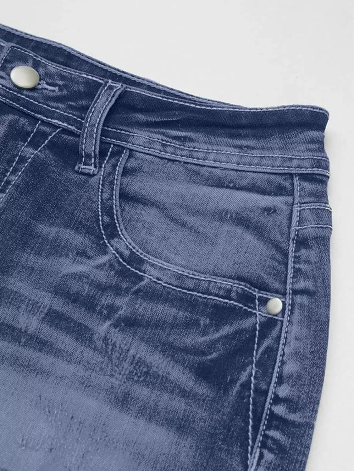 Flamingals Jean Shorts for Women Mid Waisted Stretchy Ripped Denim Shorts Raw Hem Curvy Summer Trendy Shorts