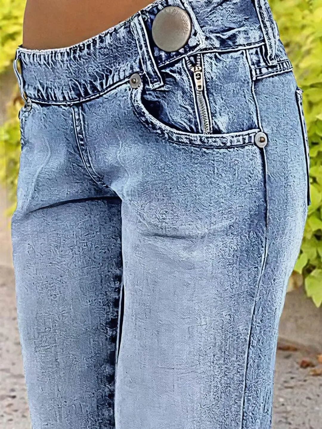 Flamingals Low Rise Flare Jeans for Women Trendy Y2K Button Side Bell Bottom Bootcut Jeans