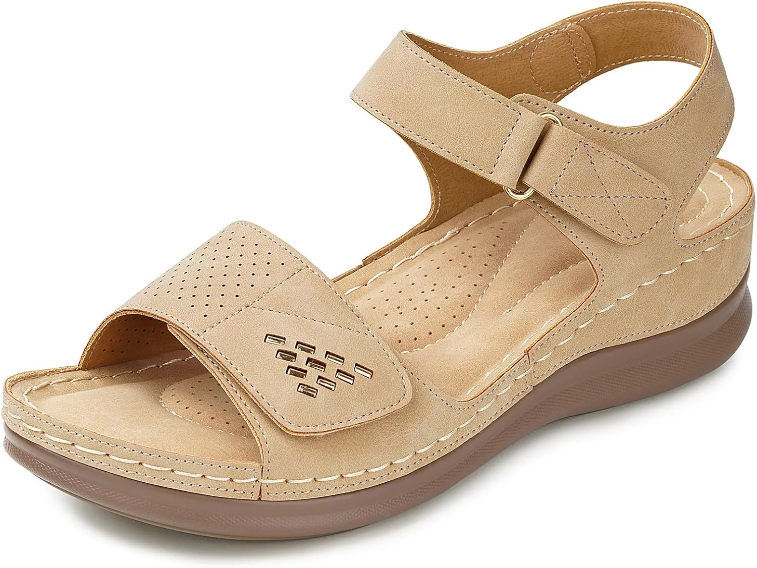Flat Sandals for Women Comfortable - Low Wedge Womens Sandals Dressy Summer Beach Casual Walking Shoes