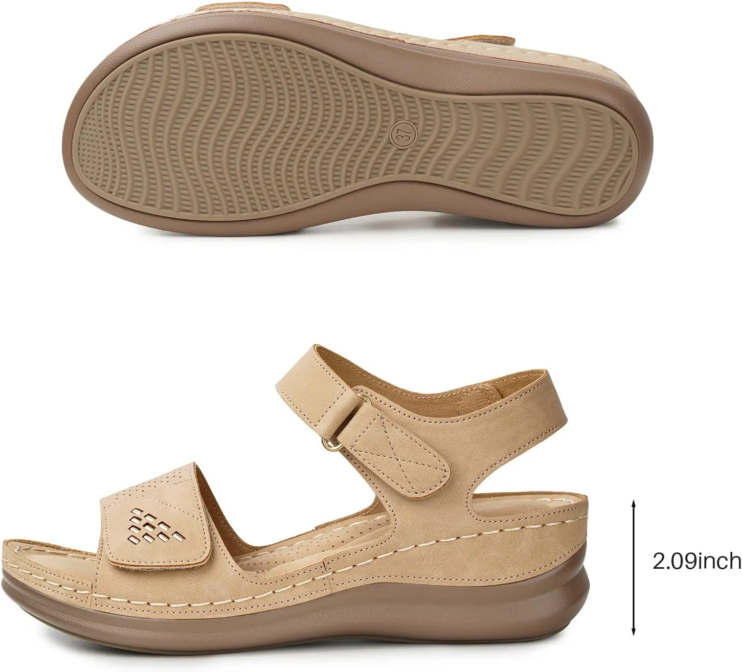 Flat Sandals for Women Comfortable - Low Wedge Womens Sandals Dressy Summer Beach Casual Walking Shoes