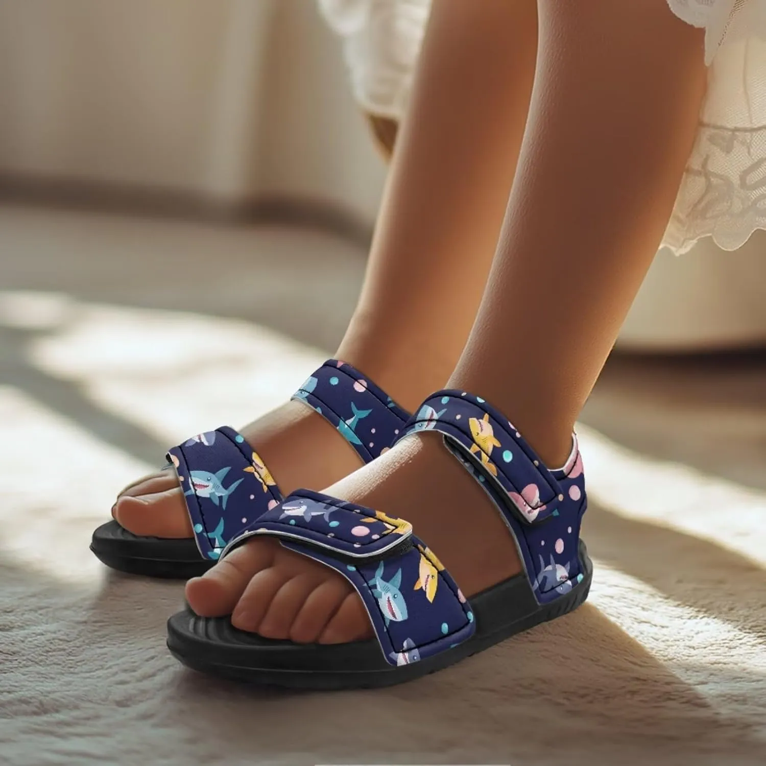Forchrinse Boys Dragon Sandals Summer Open Toe Hiking Sports Sandal Cool Print PU Leather Beach Water Shoes