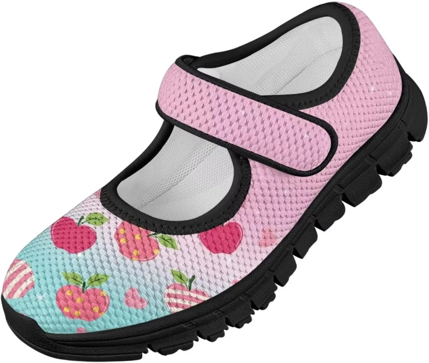 Forchrinse Girls and Toddler Girls Mary Jane Shoes Red Strawberry Corgi Print Sneaker Comfort Slip on Dressy Shoes for School